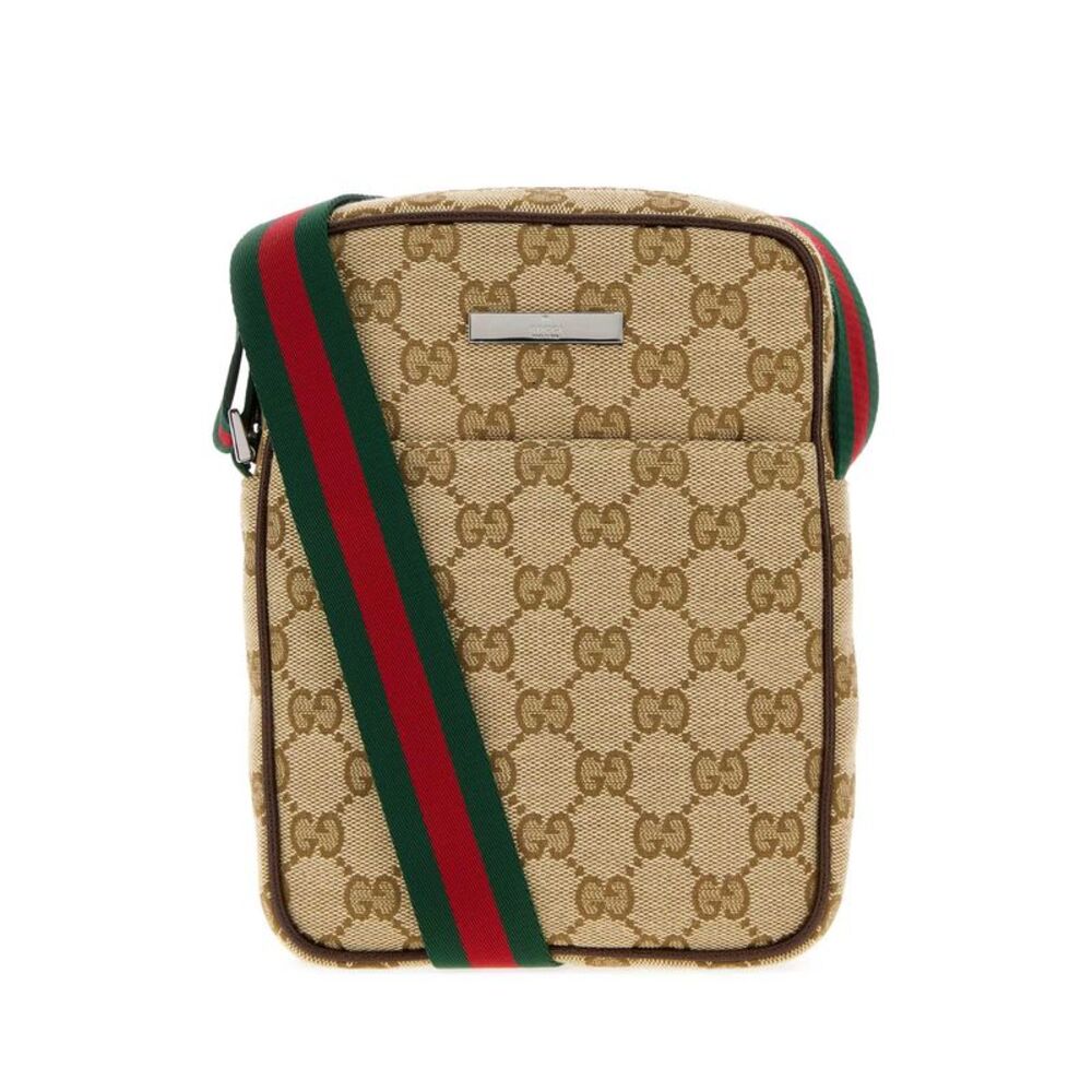 Gucci Men Gg Fabric Small Gucci Tag Crossbody Bag